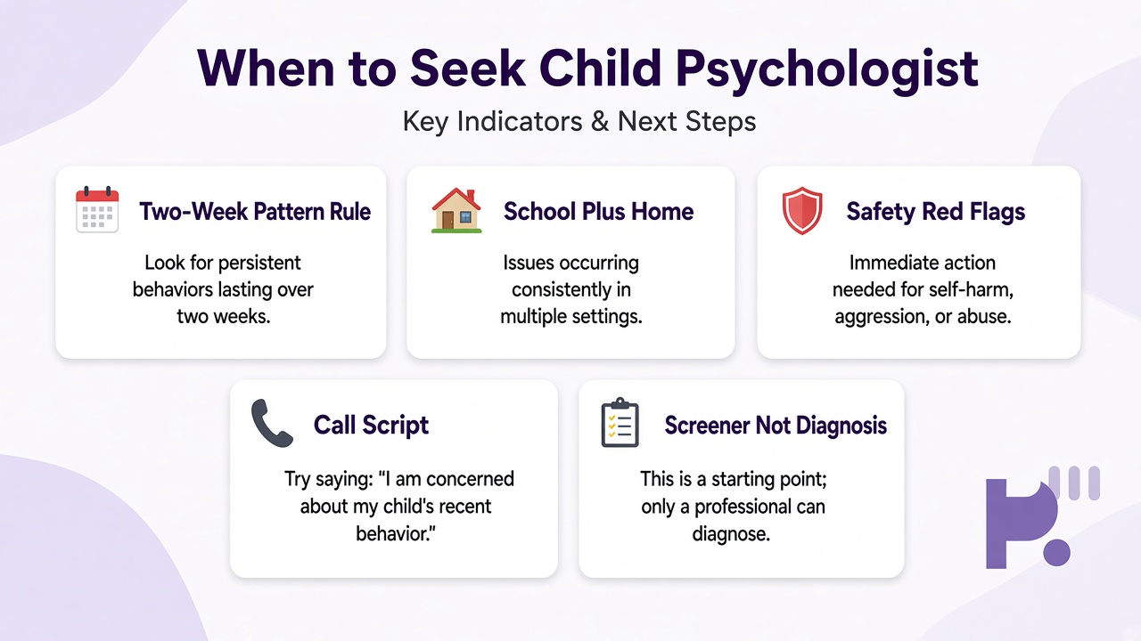Tips: two-week rule, school-home overlap, safety first, call scripts, screener limits