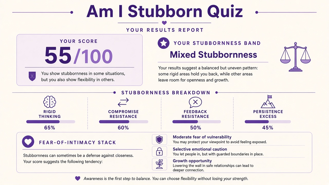 Analyzing your limitations quiz report with self-limitation awareness index and domain bars on The Quiz Hub