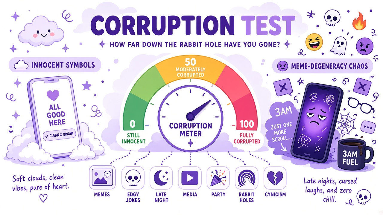 Corruption diagram with seven domains and three result bands in purple
