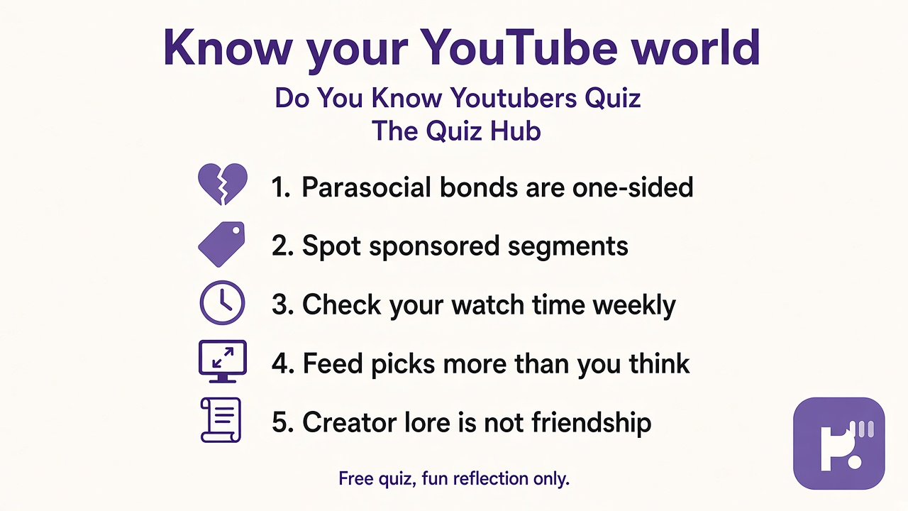 YouTube tips: parasocial bonds, sponsored segments, feed awareness, creator lore, fun reflection only