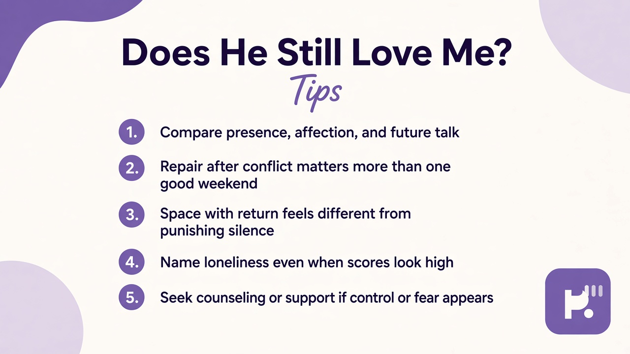 Partner bond tips on presence, repair, space, loneliness, and when to seek support