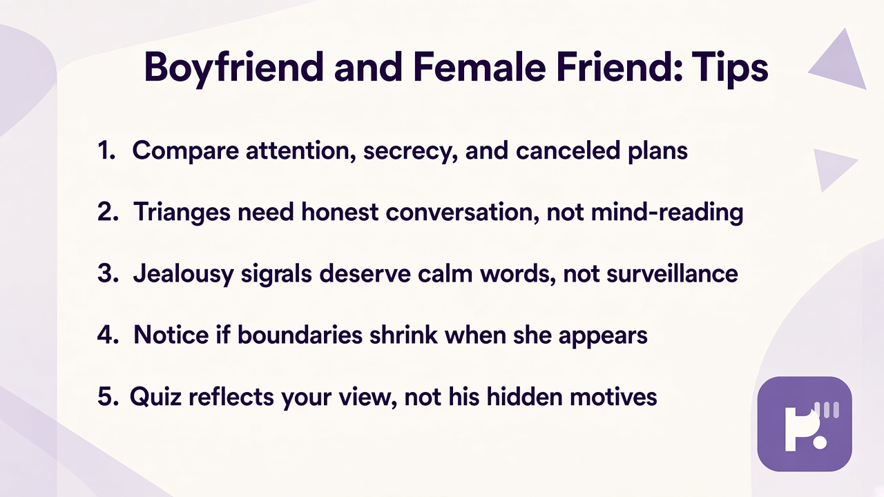 Boyfriend and female friend tips on attention, honest talk, jealousy, boundaries, and reflection