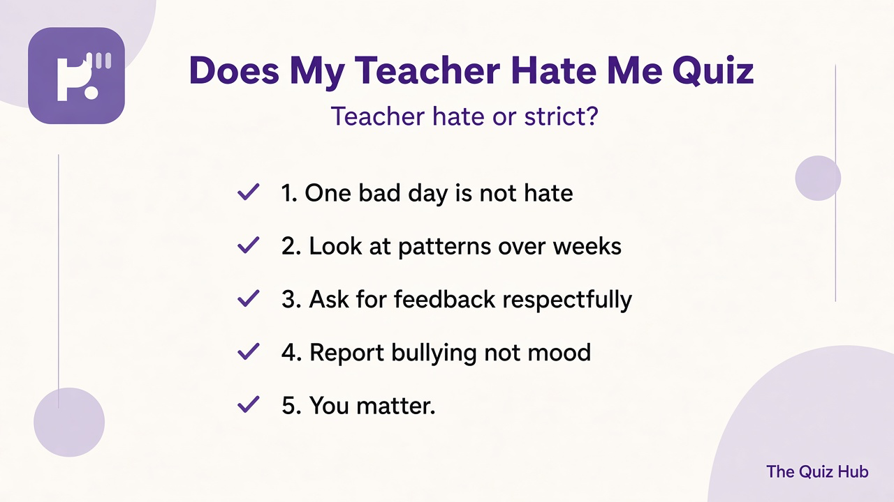 School tips: hate vs strict vs pattern, one bad day, ask for feedback, tell an adult if bullied, you matter