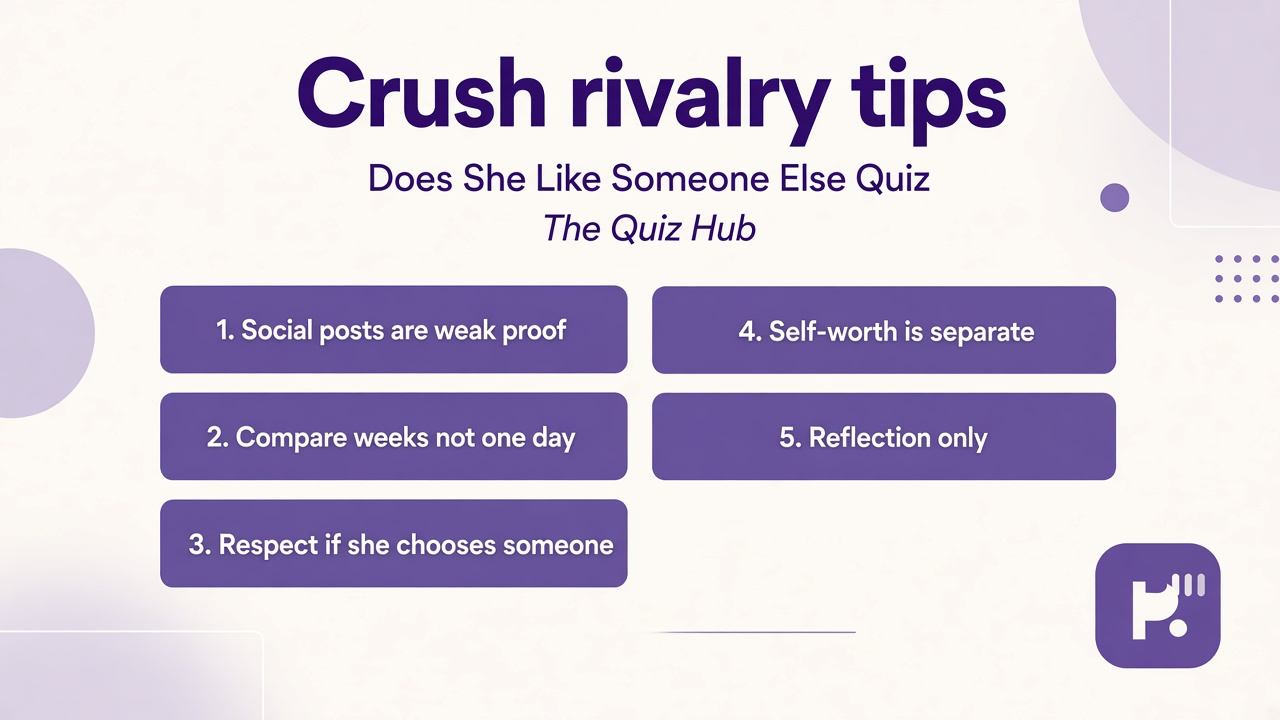 Crush rivalry tips: posts are weak proof, watch weeks not one day, respect her choice, reflection only