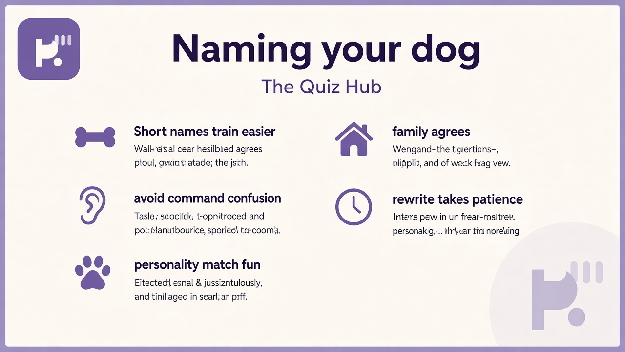 Dog naming tips: short names train easier, avoid command clash, match personality, family agrees, renames take patience