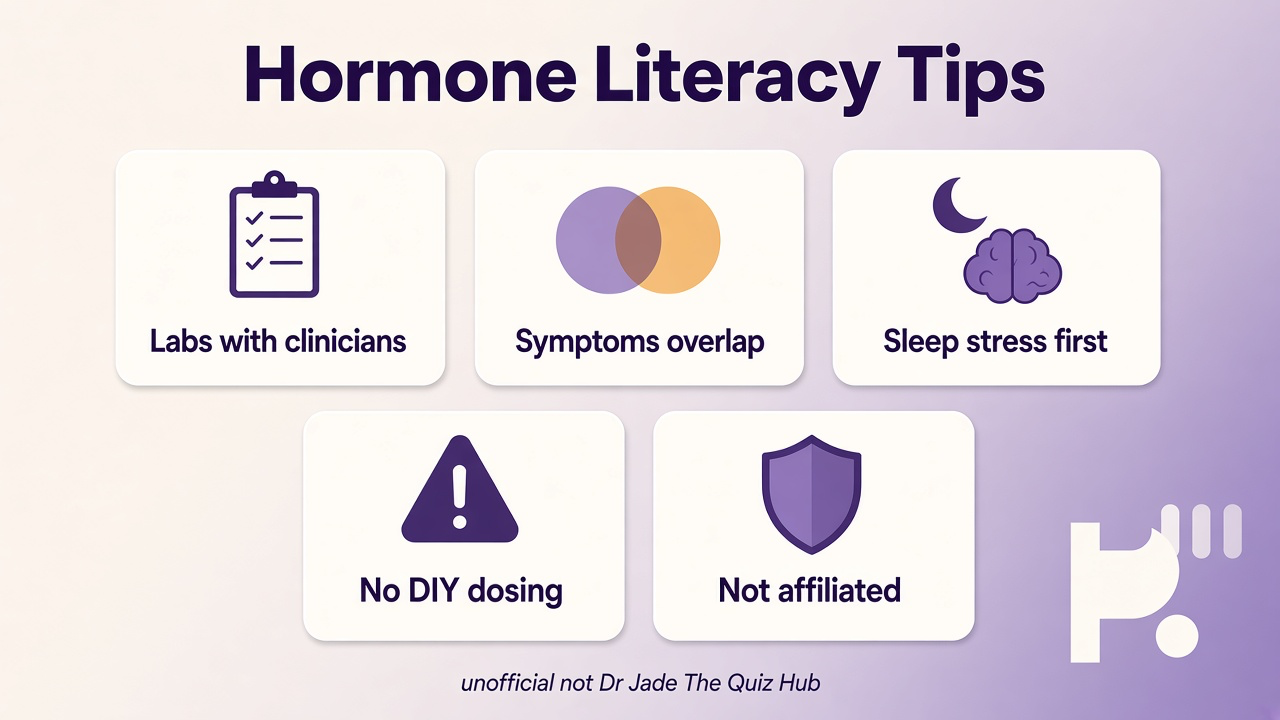 Hormone balance literacy tips: science vs slogans, symptom spirals, protocol traps, clinician boundaries, not diagnosis