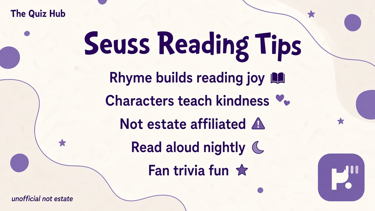 Seuss fan tips: rhyme read-aloud, character recall, nonsense words, bedtime books, unofficial