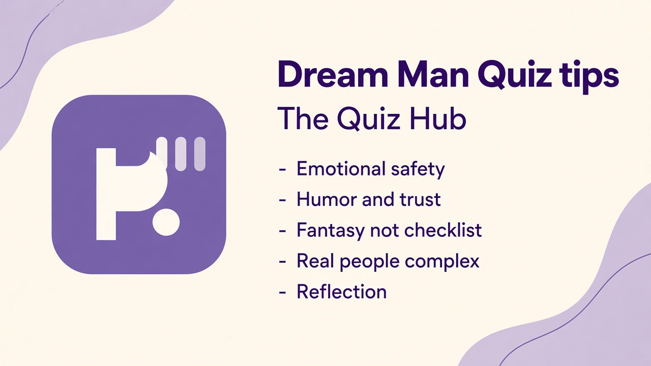 Dream man tips: emotional safety first, humor and trust, fantasy not checklist, real people complex, fun reflection only