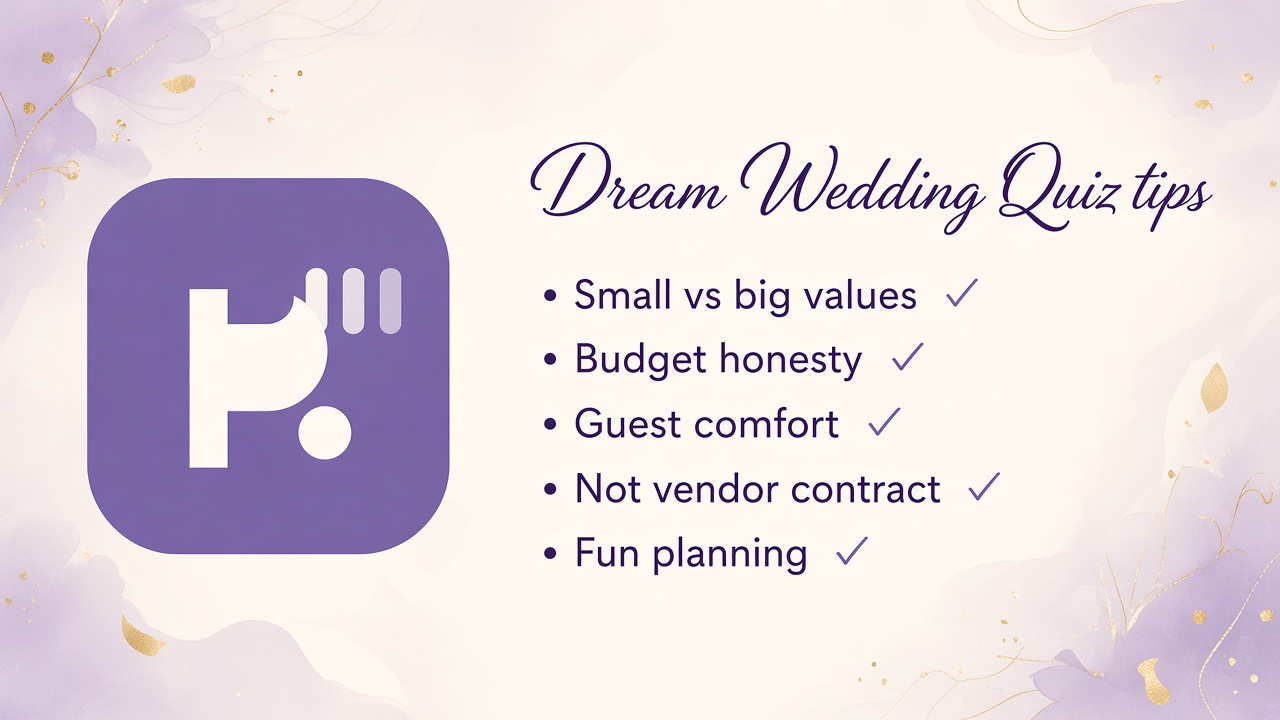 Dream wedding tips: size values, budget honesty, guest comfort, fun planning, read contracts, rest days