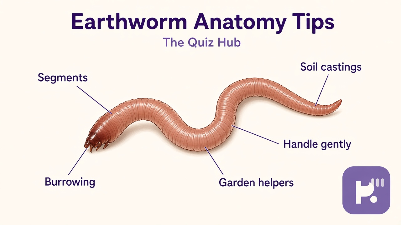 Earthworm tips: segments, burrowing, soil castings, handle gently, garden helpers, study not dissection grade