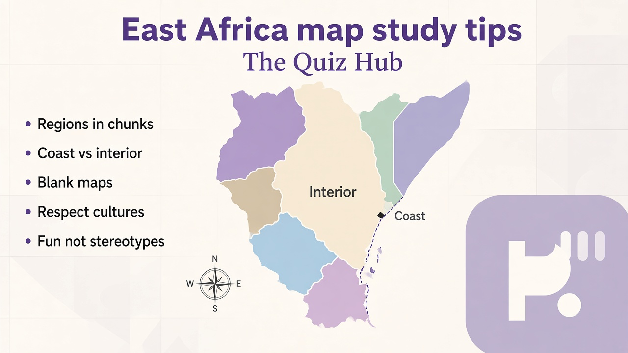 East Africa map tips: regions in chunks, coast vs interior, blank maps, respect cultures, fun not stereotypes
