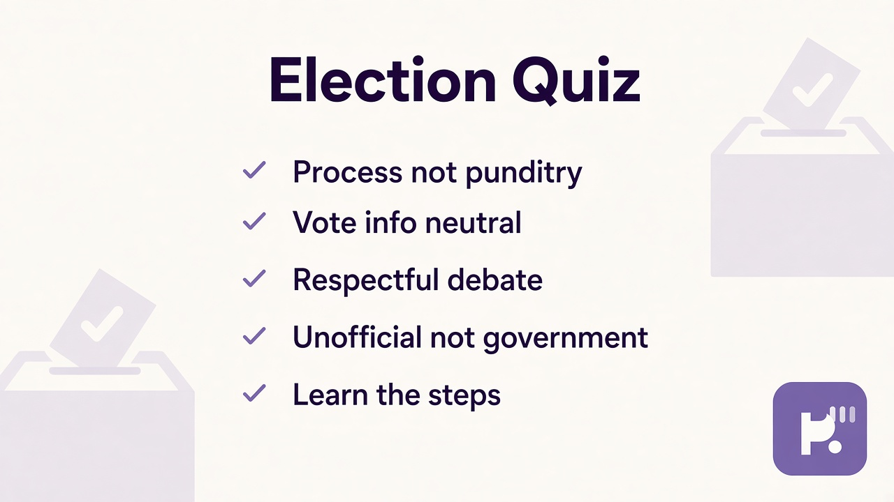 Election quiz tips: register early, read ballots, respect workers, verify claims, civics trivia not party tests