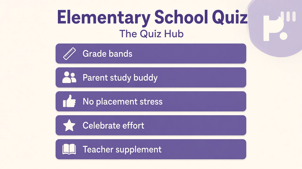 Elementary school quiz tips: playground memories, kind nostalgia, not IQ rank, fun for adults, no teacher dunking