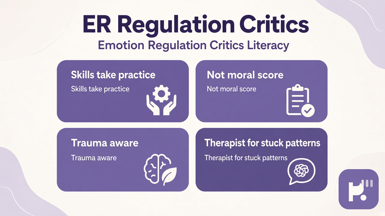 ER scale literacy tips: practice over scores, trauma-aware coping, therapist when stuck, study not hype