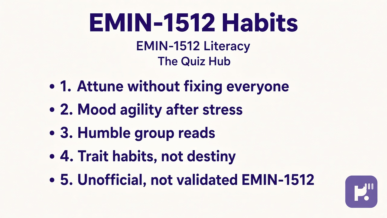 EMIN-1512 tips: attune without fixing, mood agility, humble group reads, unofficial not validated instrument