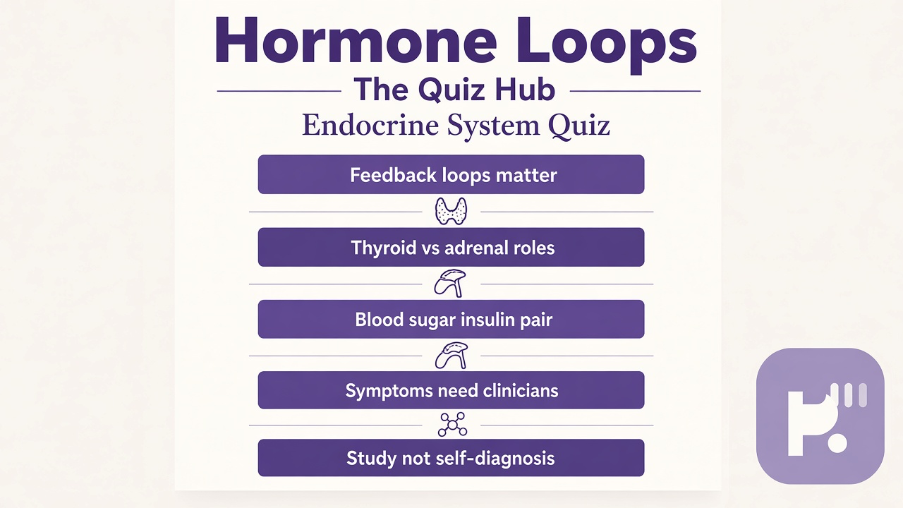 Hormone tips: feedback loops, thyroid vs adrenal, insulin glucose, see clinician, study not dx
