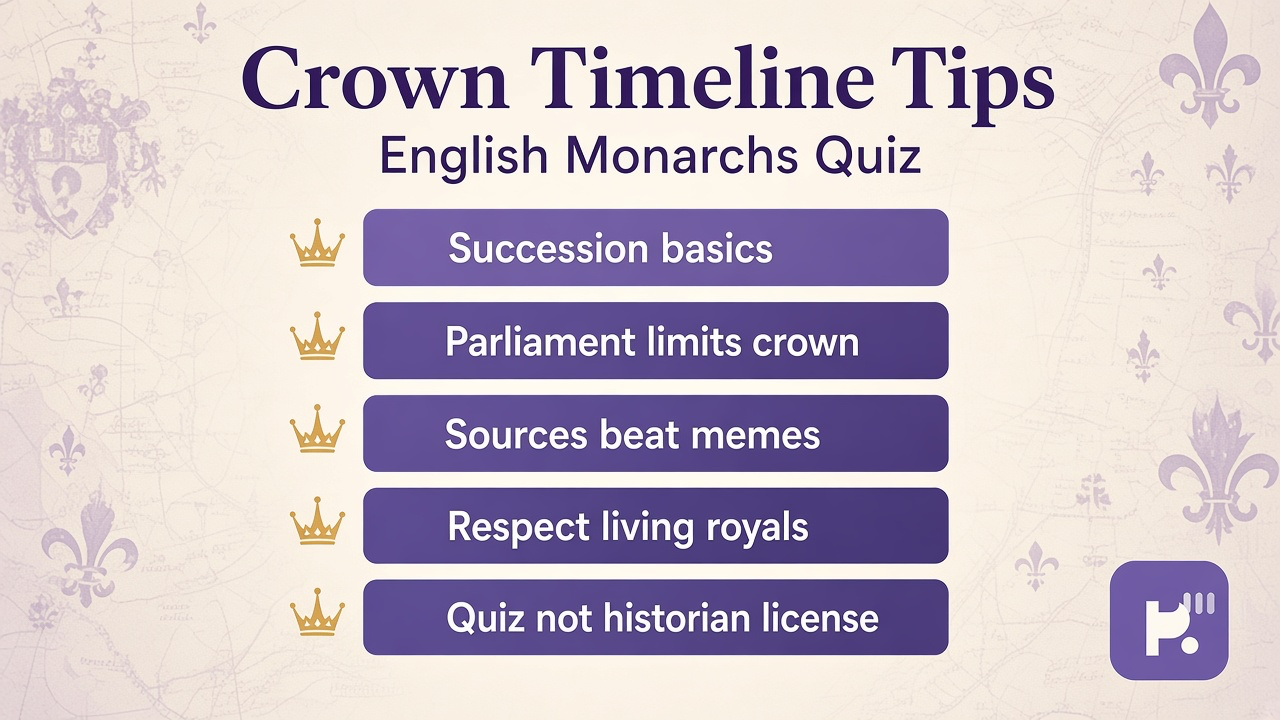 Monarch tips: succession basics, Parliament limits crown, sources beat memes, royals deserve privacy, not license