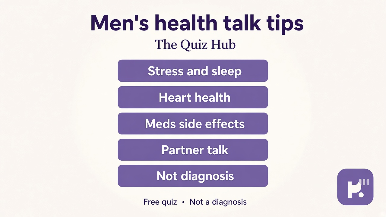 ED literacy tips: stress and sleep, heart health talk, meds ask clinician, partner not blame, not web diagnosis