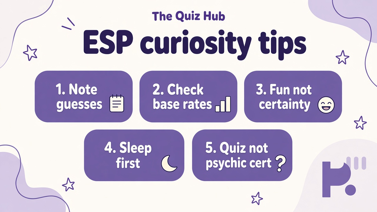 ESP literacy tips: note guesses, check base rates, fun not certainty, sleep first, quiz not psychic cert