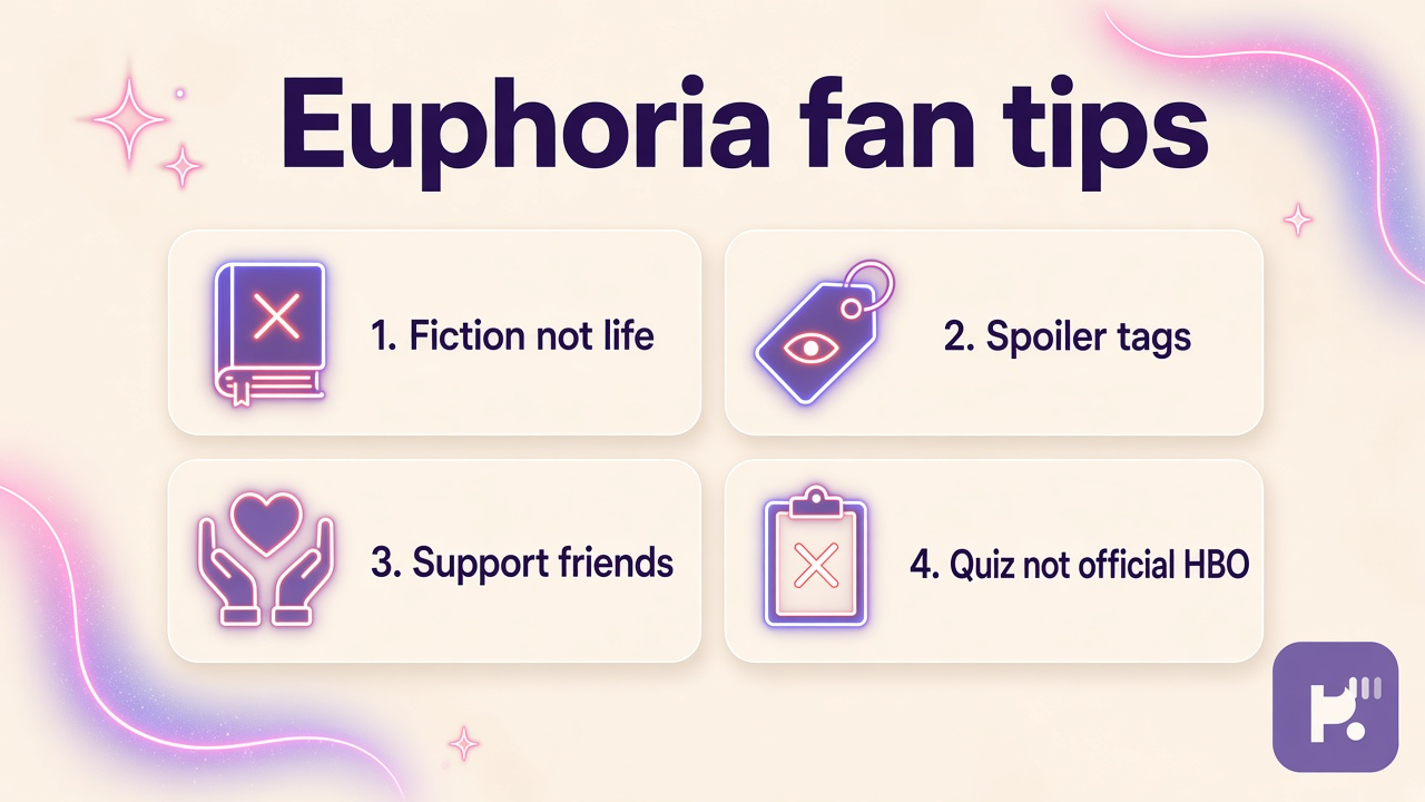 Euphoria fan tips: fiction not life, spoiler tags, support friends, mental health themes are story, quiz not HBO