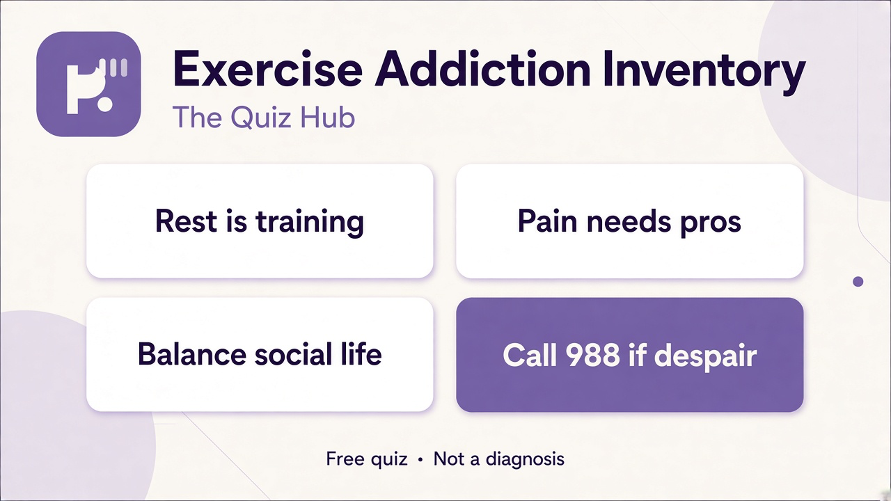 Exercise balance tips: rest is training, pain needs pros, keep social life, quiz not diagnosis, 988 crisis