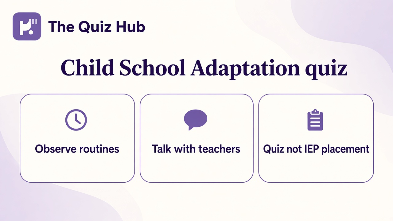 School adaptation tips: observe routines, talk with teachers, study habits, quiz not IEP or placement test