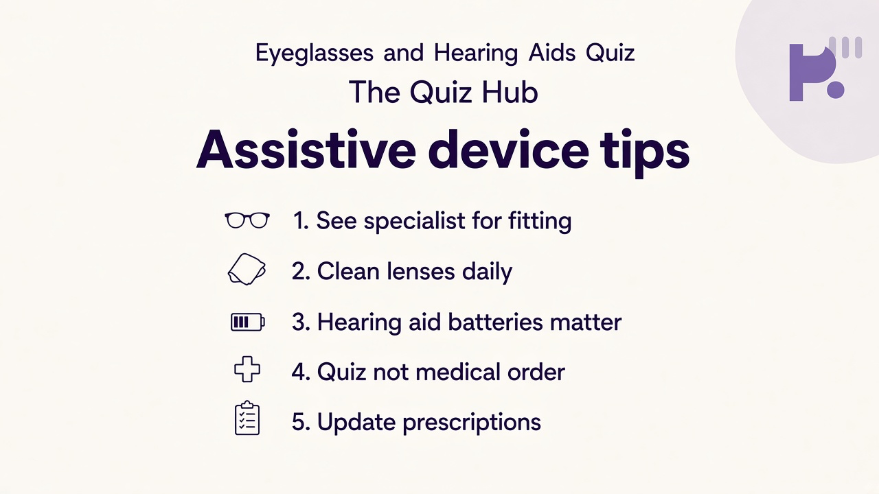 Eyeglasses and hearing aid tips: read Rx labels, see specialists, clean lenses daily, quiz not medical order