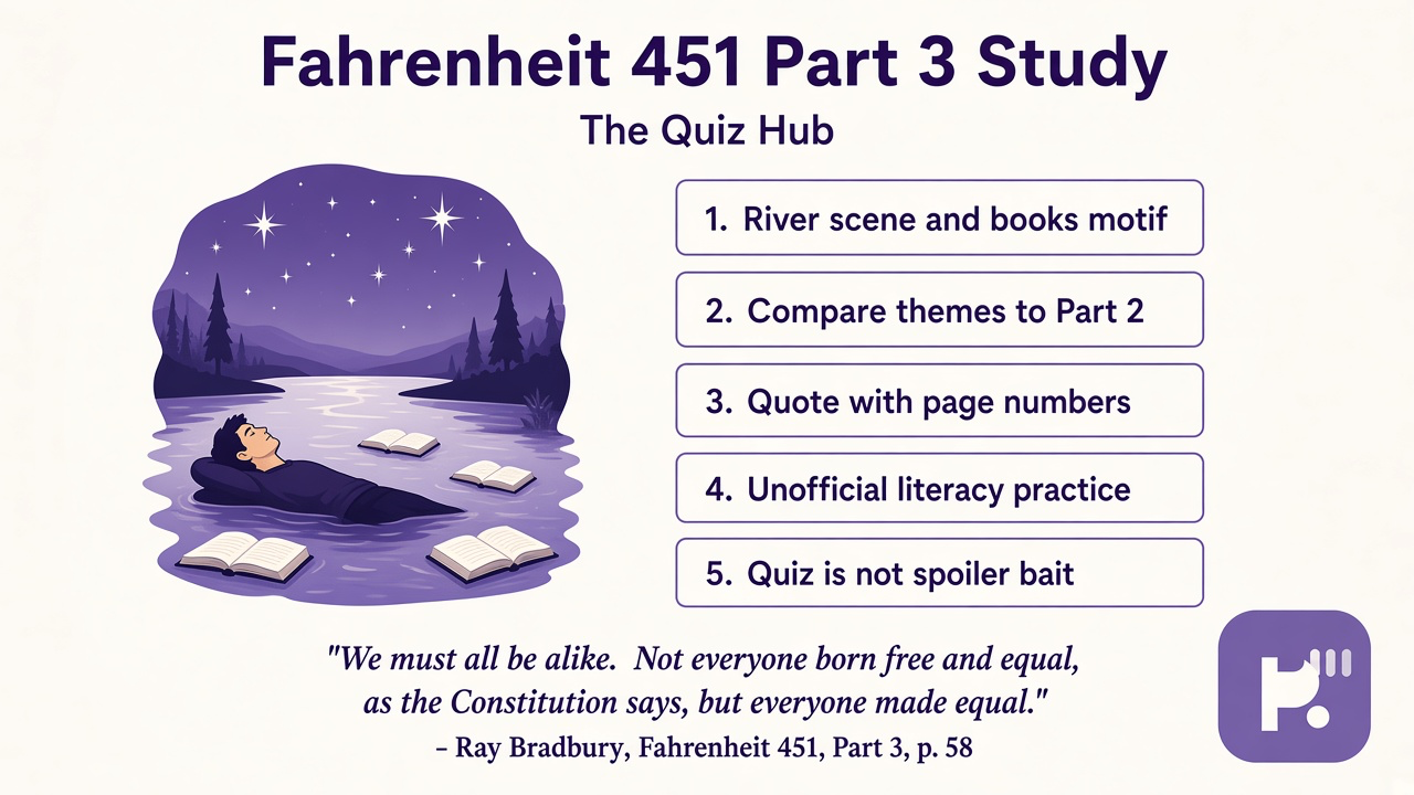 F451 part 3 tips: river escape, city climax, book people, compare part 2, quote with page, unofficial study