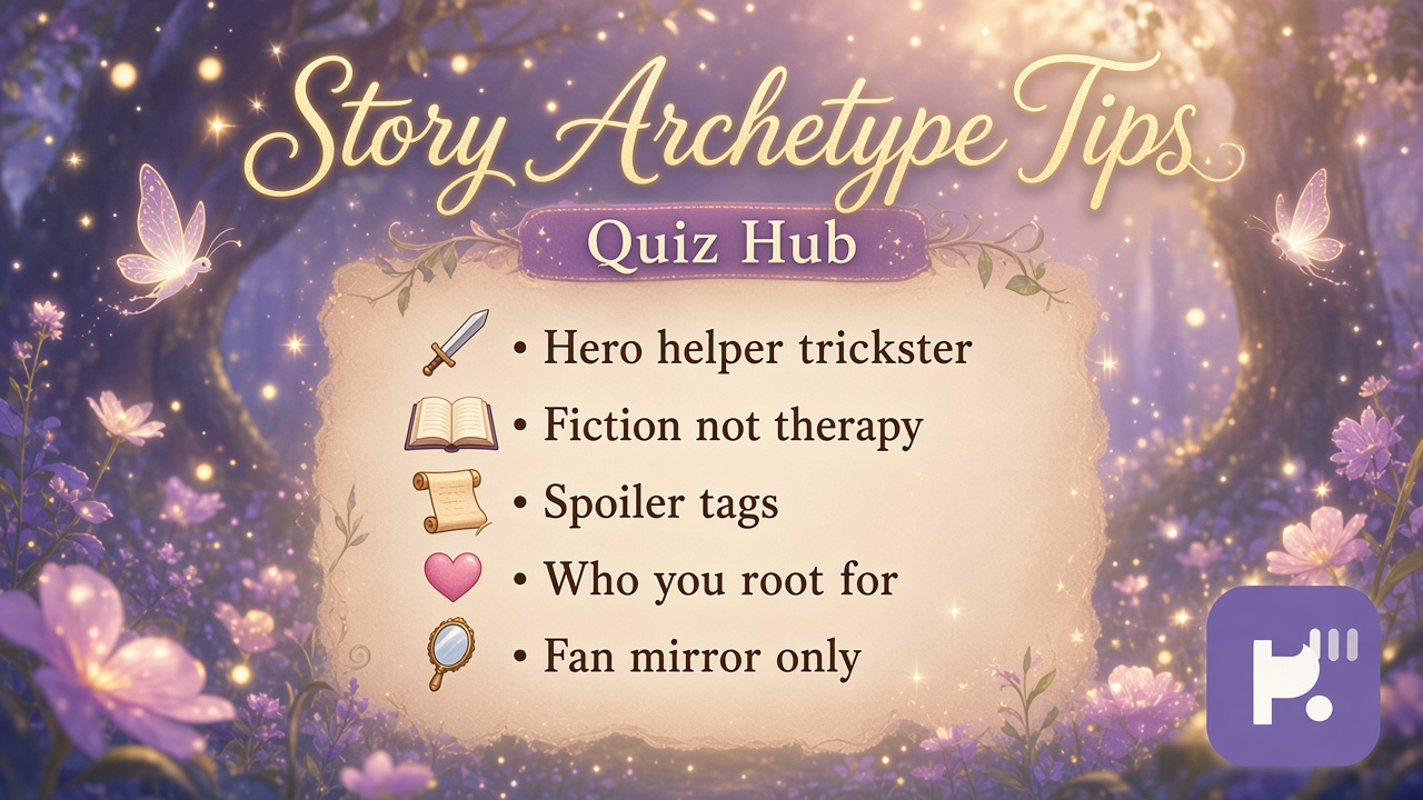 Fairy-tale archetype tips: hero helper trickster bars, fiction not therapy, spoiler tags, who you root for