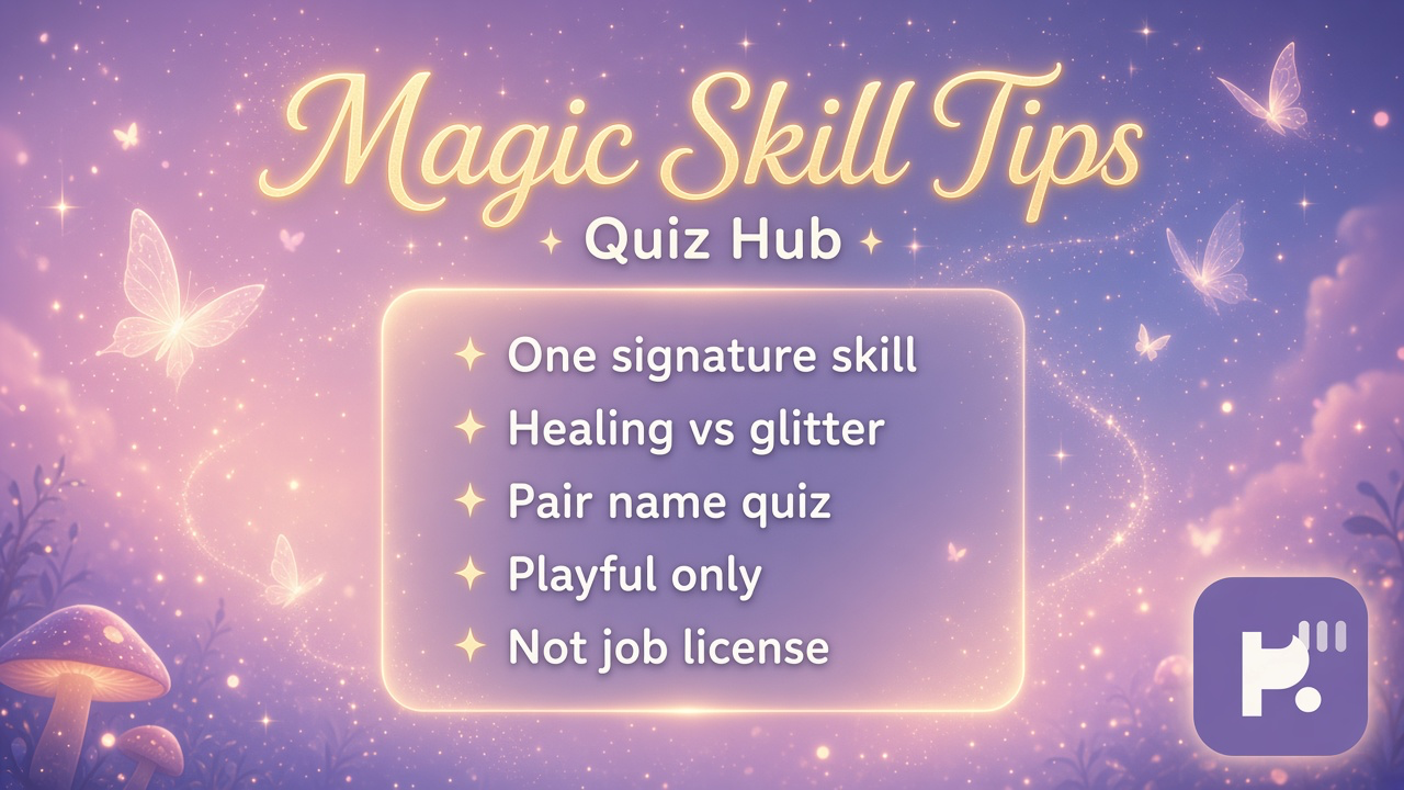 Fairy talent tips: pick one signature skill, pair with name quiz, healing glitter nature light, playful only