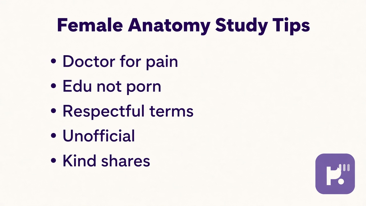 Female anatomy tips: respectful terms, doctor for pain, edu not porn, unofficial study, kind shares not roast threads