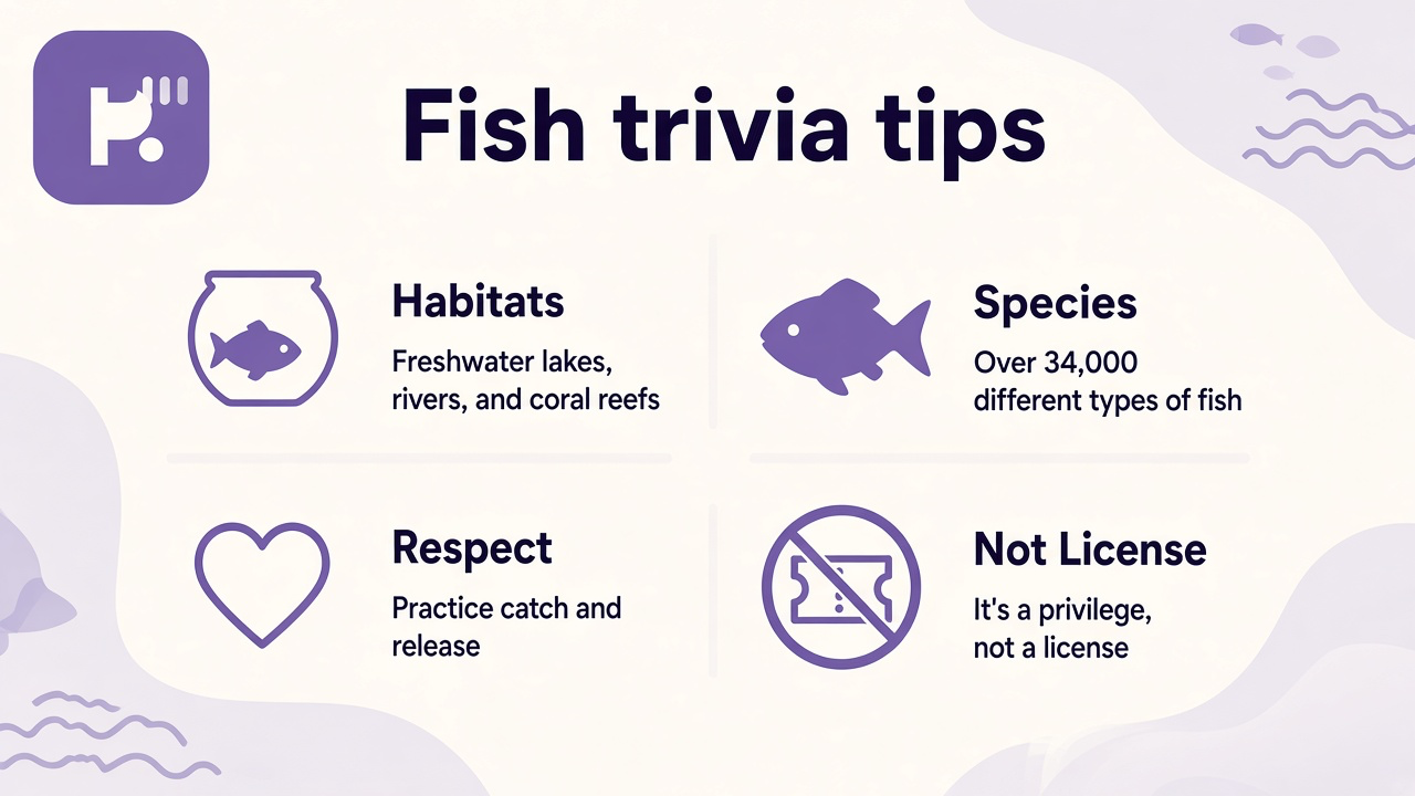 Fish quiz tips: marine freshwater species, gills habitat lore, aquarium curiosity, unofficial fun, not license advice