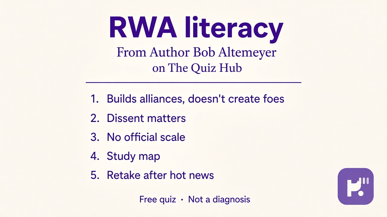 RWA literacy tips: constructs not foes; dissent matters; no official scale; study map; retake after hot news weeks