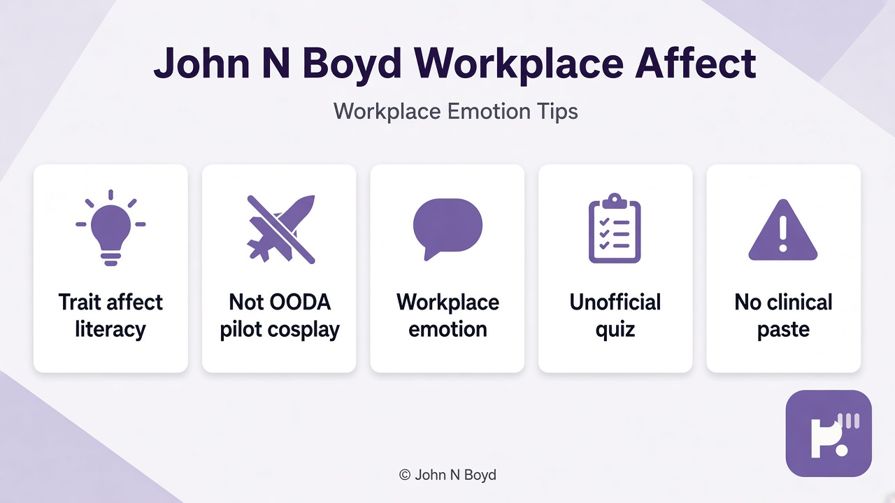 Boyd tips: trait affect; workplace emotion; circumplex adjacent; not OODA cosplay; unofficial quiz