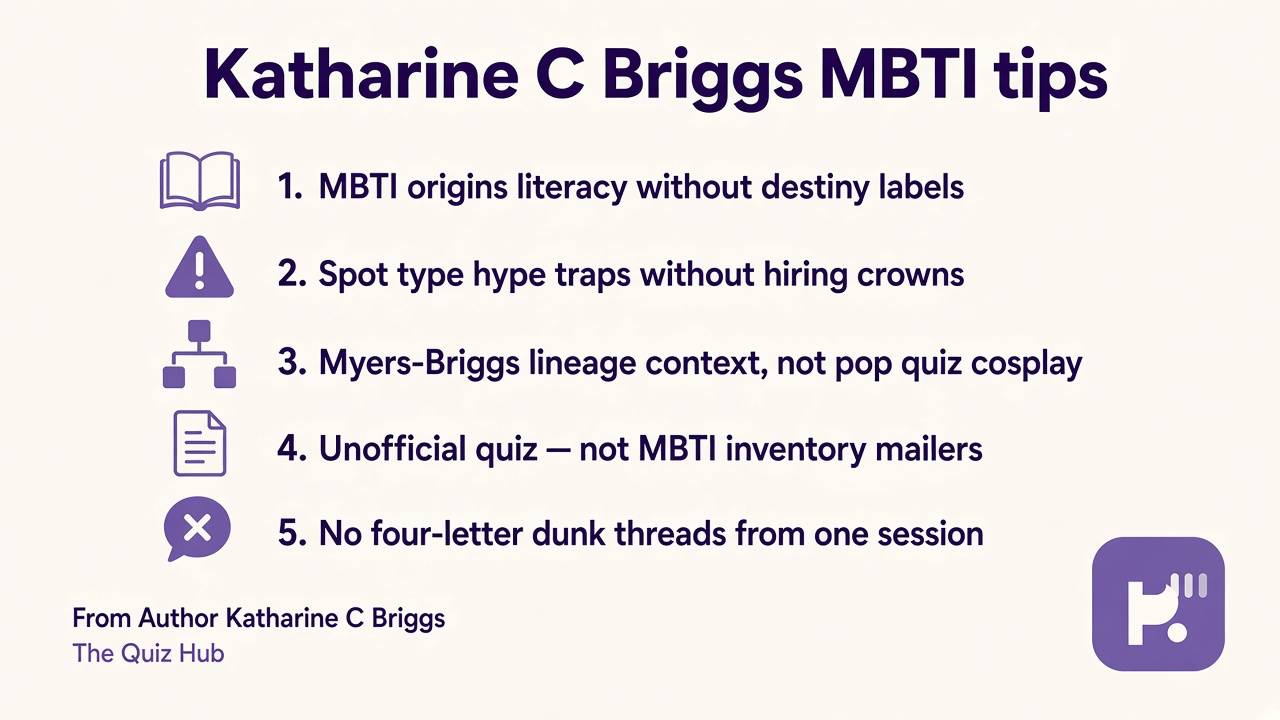 Briggs tips: origins not destiny; type hype traps; Myers lineage; unofficial quiz; no four-letter dunk threads