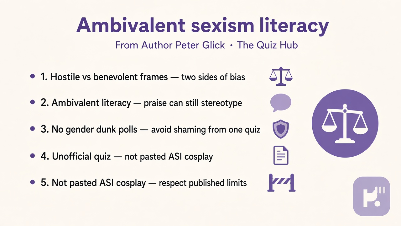 Glick tips: hostile vs benevolent frames; ambivalent literacy; no gender dunk polls; unofficial quiz; not pasted ASI cosplay
