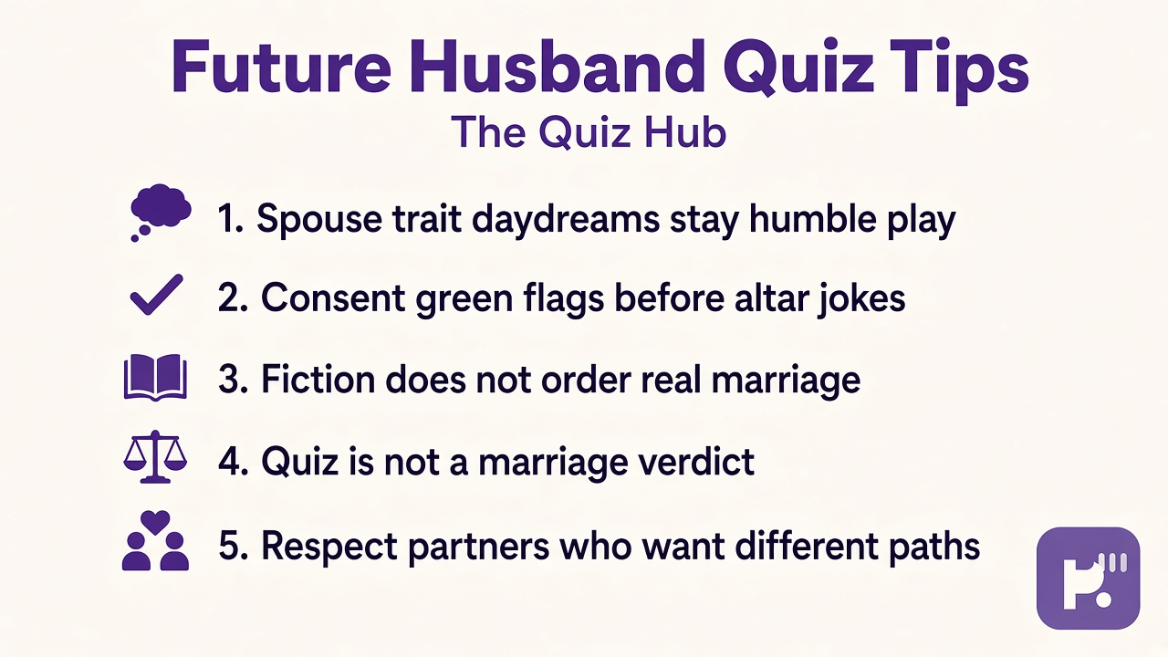 Future husband tips: spouse trait daydreams; consent green flags; fiction not altar orders; quiz not marriage verdict