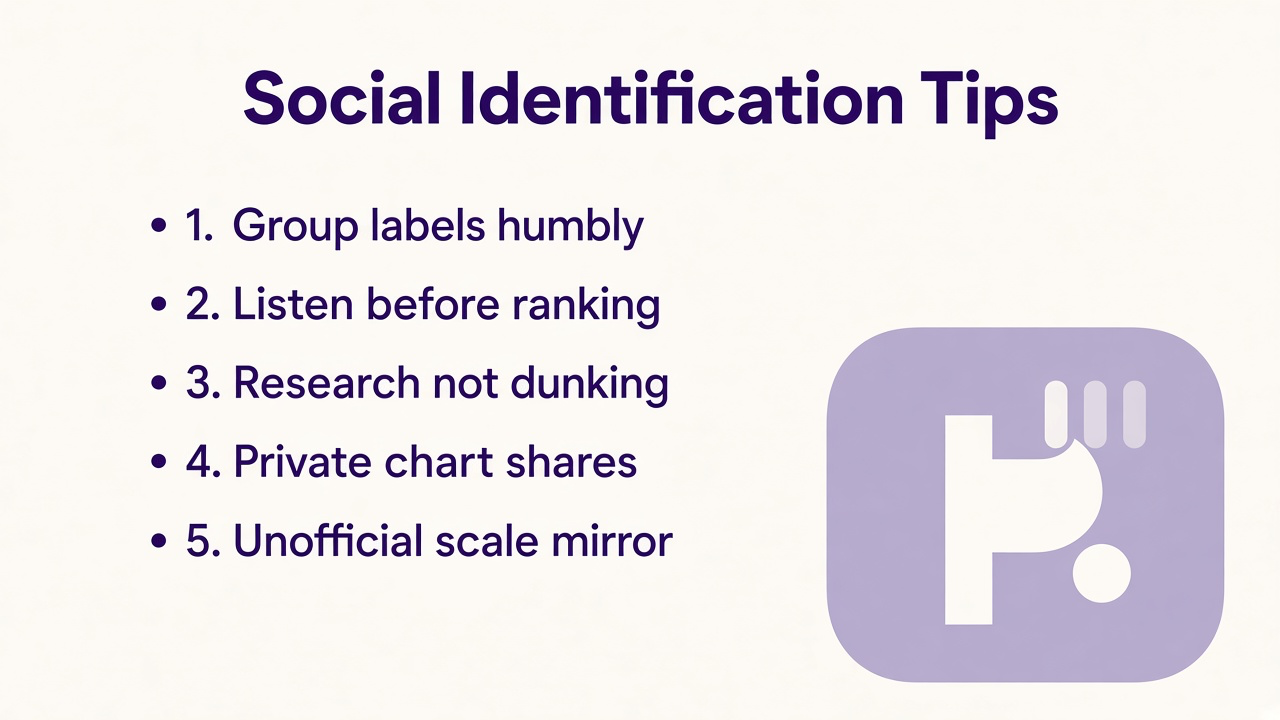 Global social ID tips: humanity care; out-group empathy; civic limits; quiz not published scale; skip stranger dunk threads