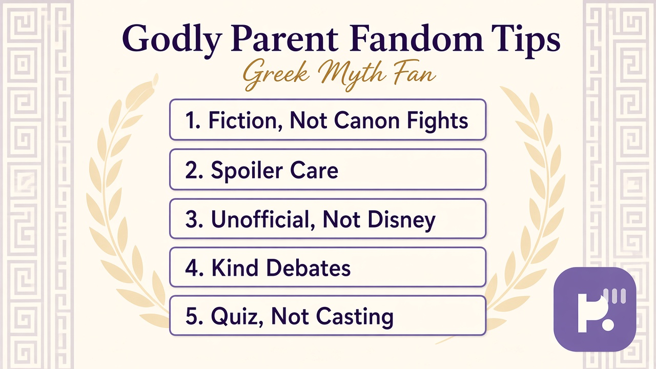 Godly parent quiz tips: pantheon kindness; spoiler tags; fan consent; unofficial play not franchise exam