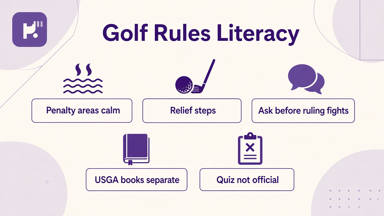 Golf rules quiz tips: penalty strokes; relief drops; calm rulings; quiz not rules official