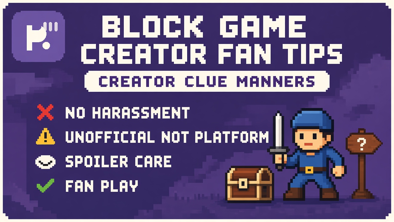Minecraft creator guess tips: fair clues; respect privacy; kid-safe chat; quiz not creator hire