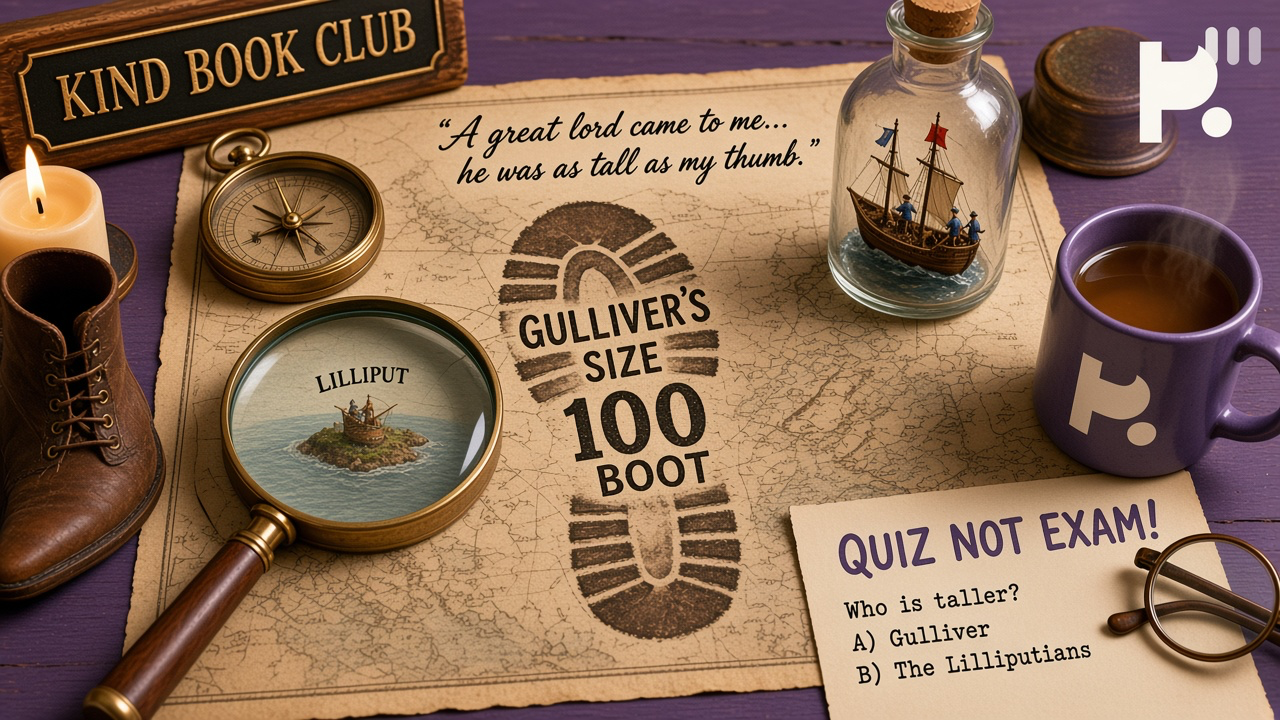 Gulliver study tips: Lilliput context; Swift satire; tag later voyages; quiz not lit exam or essay grades