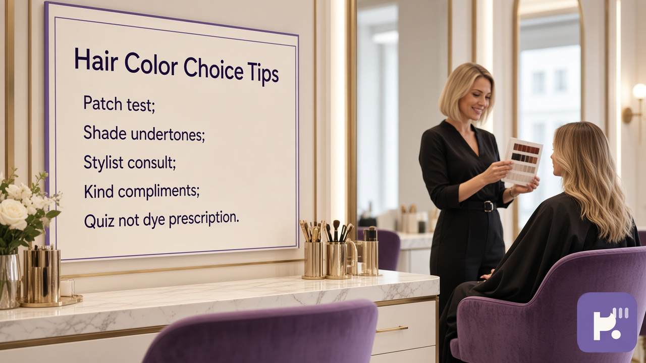 Hair color tips: patch test; tone literacy; maintenance calm; quiz not salon license or dye clearance