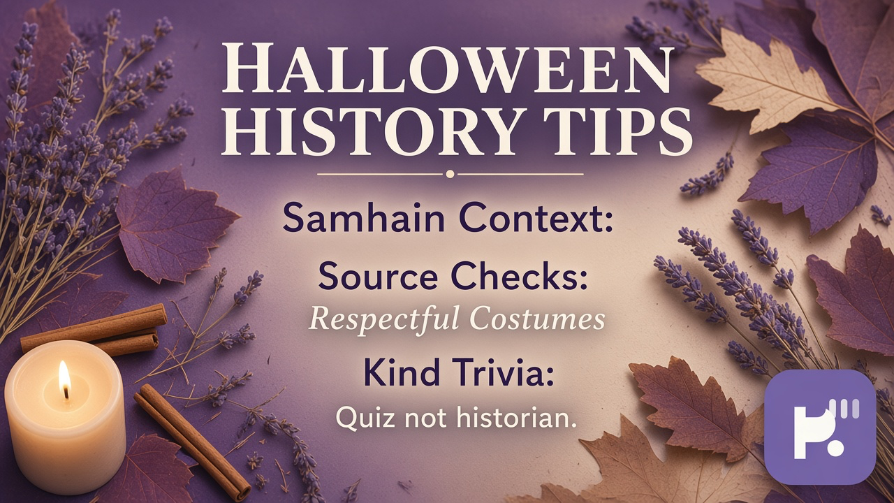 Halloween history tips: cite sources; respect cultures; safety first; quiz not history final