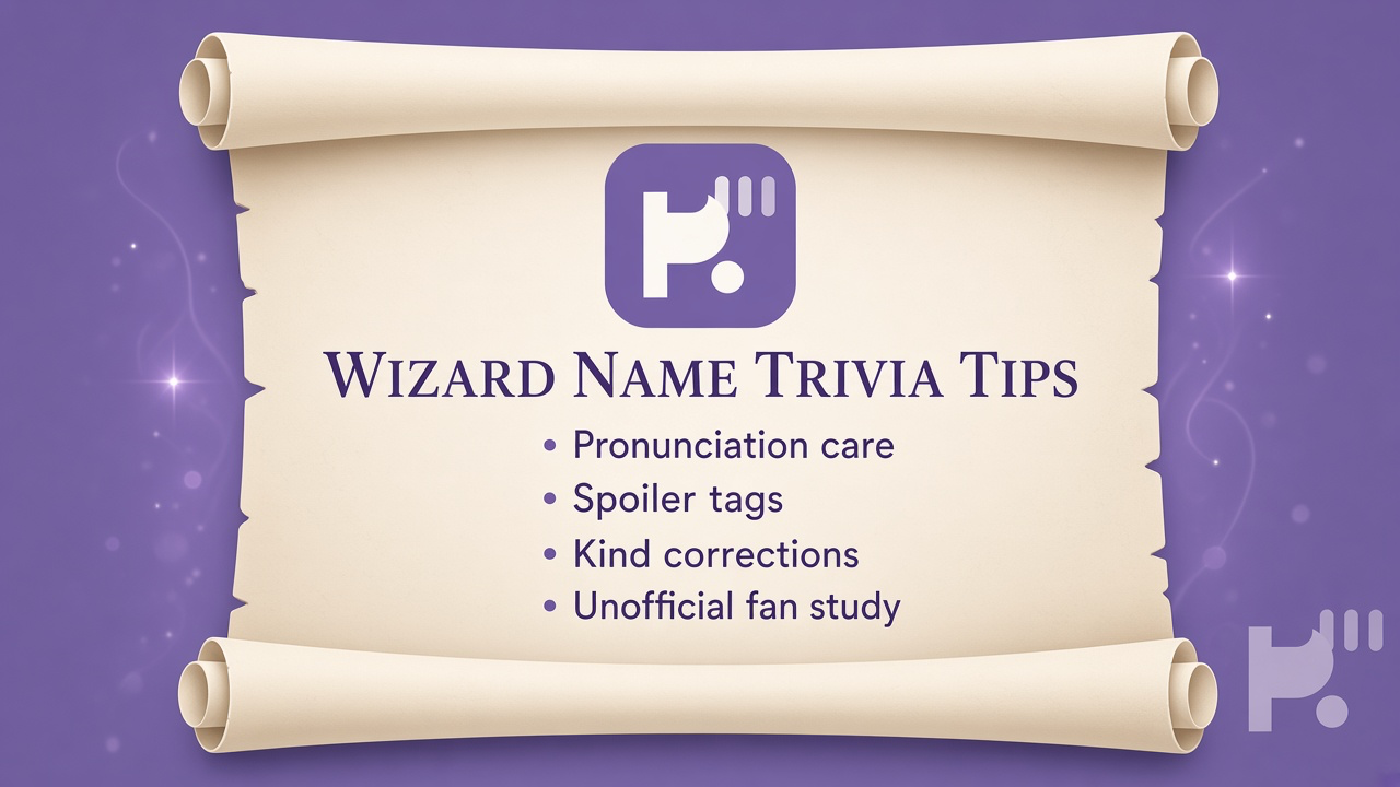 Harry Potter name quiz tips: wizarding names in fiction; kind nicknames; kid-safe jokes; unofficial not WB naming authority