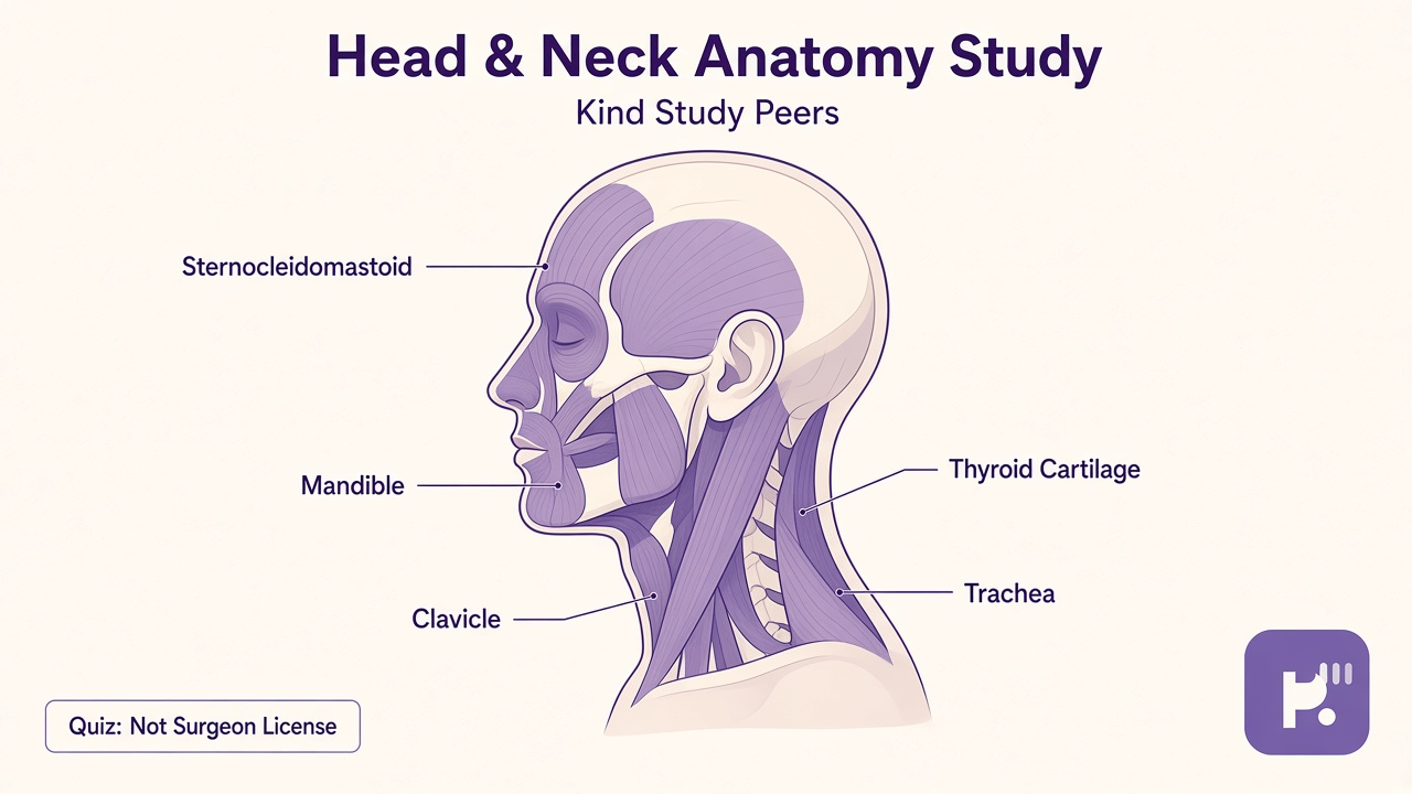 Head neck anatomy tips: skull regions; neck triangles; airway basics; cite atlas; quiz not med license