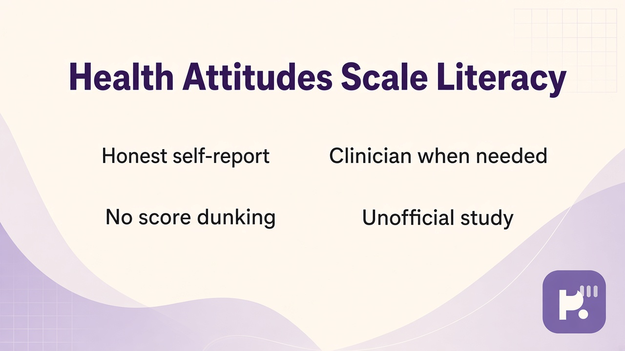Health attitudes tips: balance optimism; respect risk; kind social norms; unofficial quiz not published scale