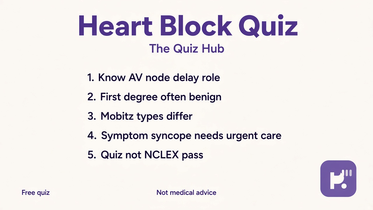 Heart block study tips: SA AV bundle paths; PR QRS pause cues; report changes; cite instructor; quiz not license