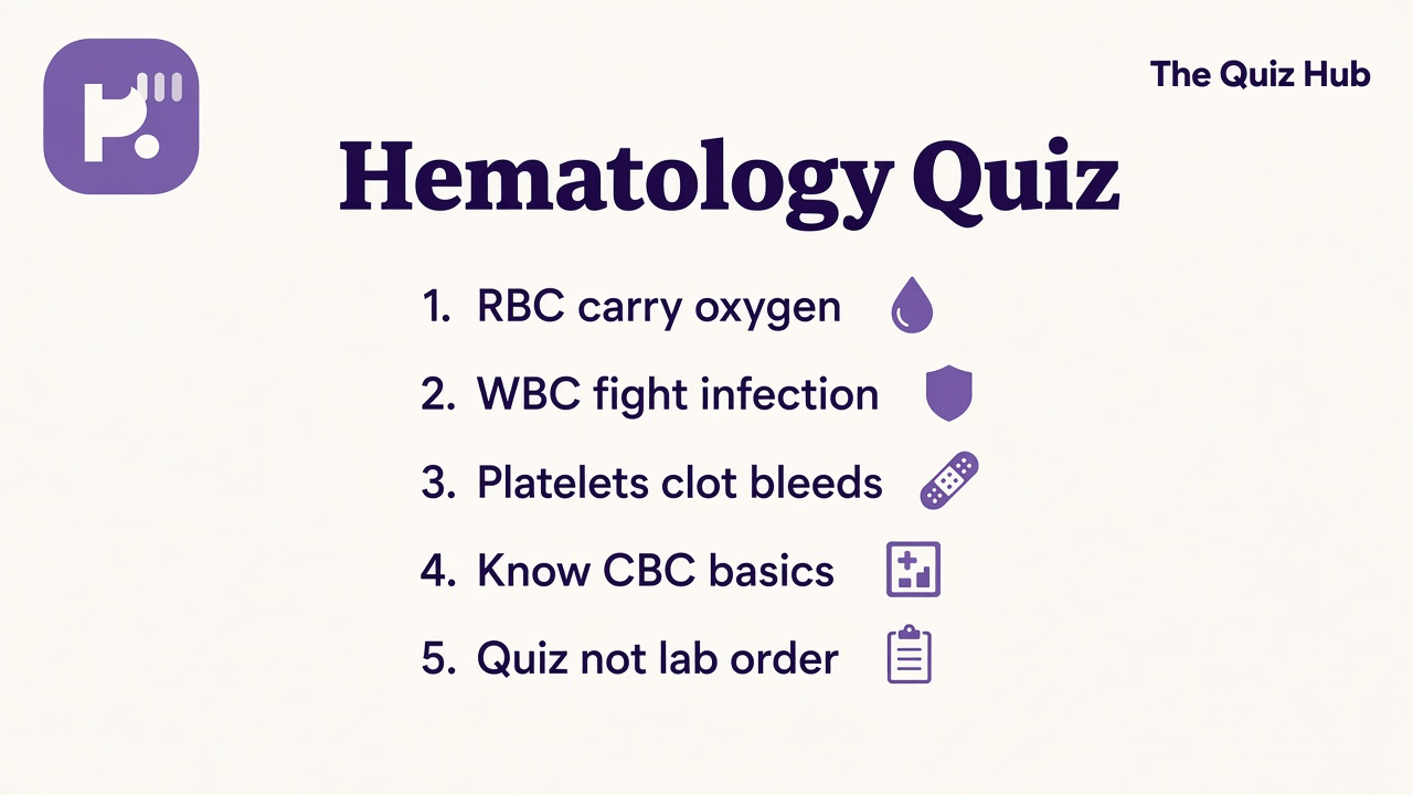 Hematology study tips: clotting cascade; anemia themes; marrow WBC basics; cite syllabus; quiz not diagnosis