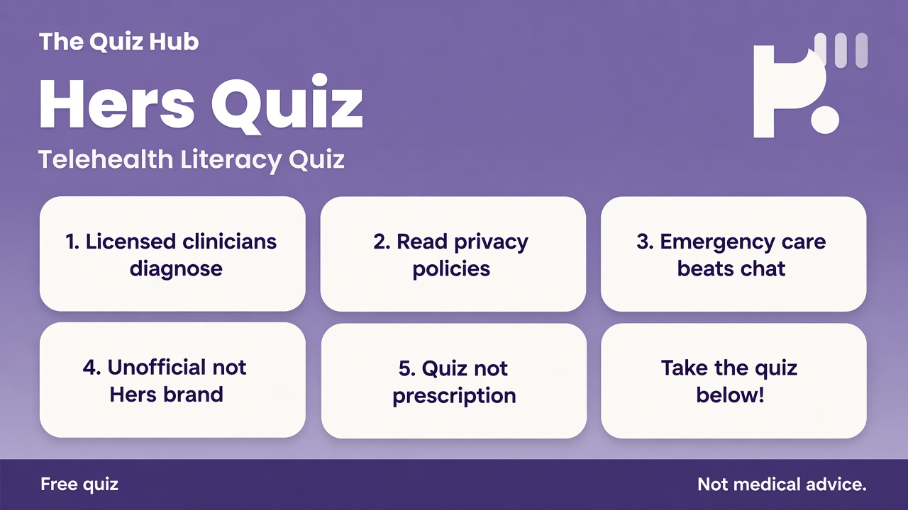 Telehealth tips: verify clinicians; ask clear symptoms; protect privacy; quiz not Hers Rx or diagnosis proof
